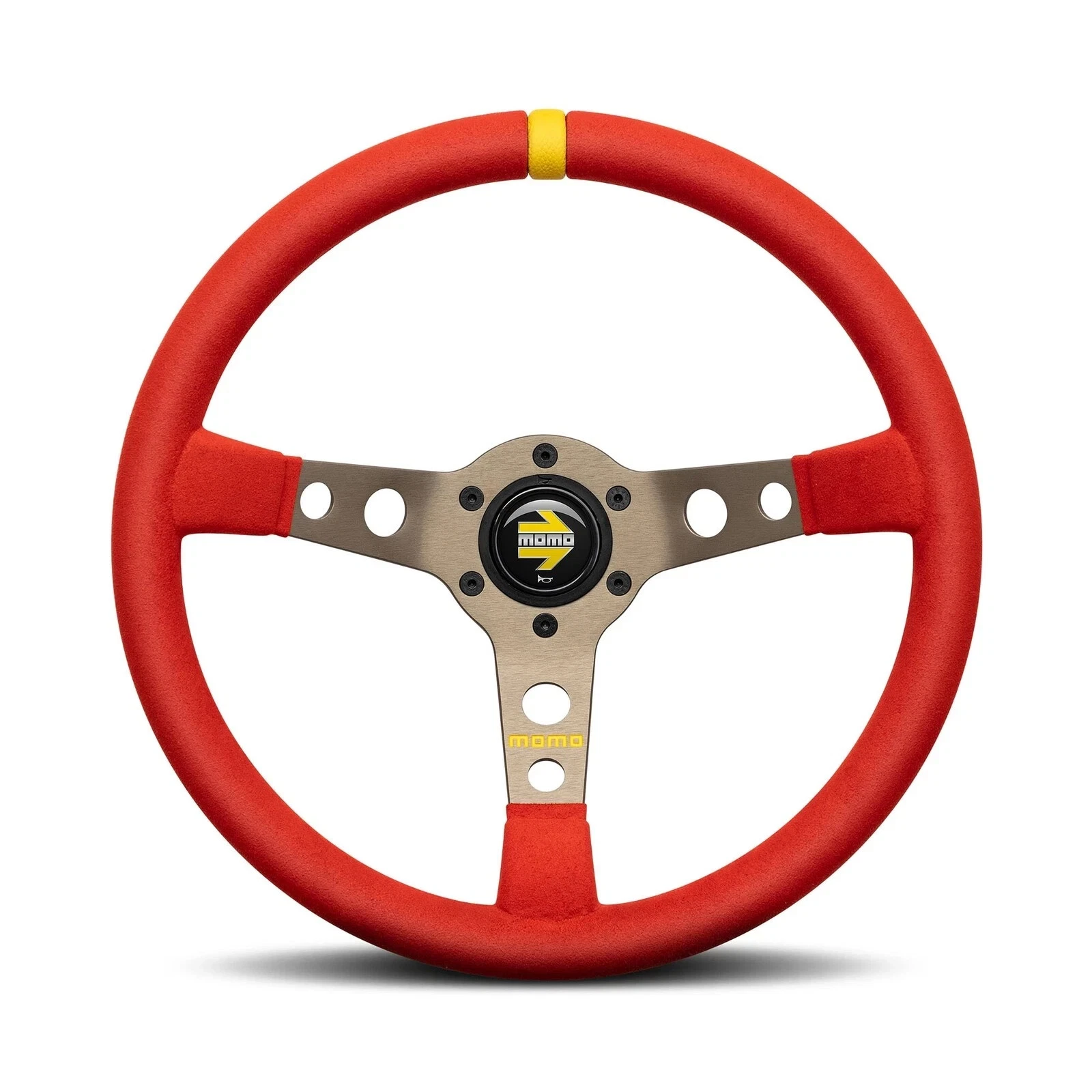 MOMO Mod. 07 350mm Red Track Steering Wheel – Genuine Premium Handmade Quality